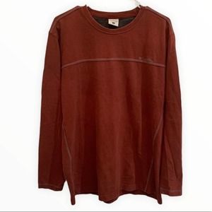 Columbia Heavy Fall Men’s Red Long Sleeve Shirt Rust Hiking Warm L